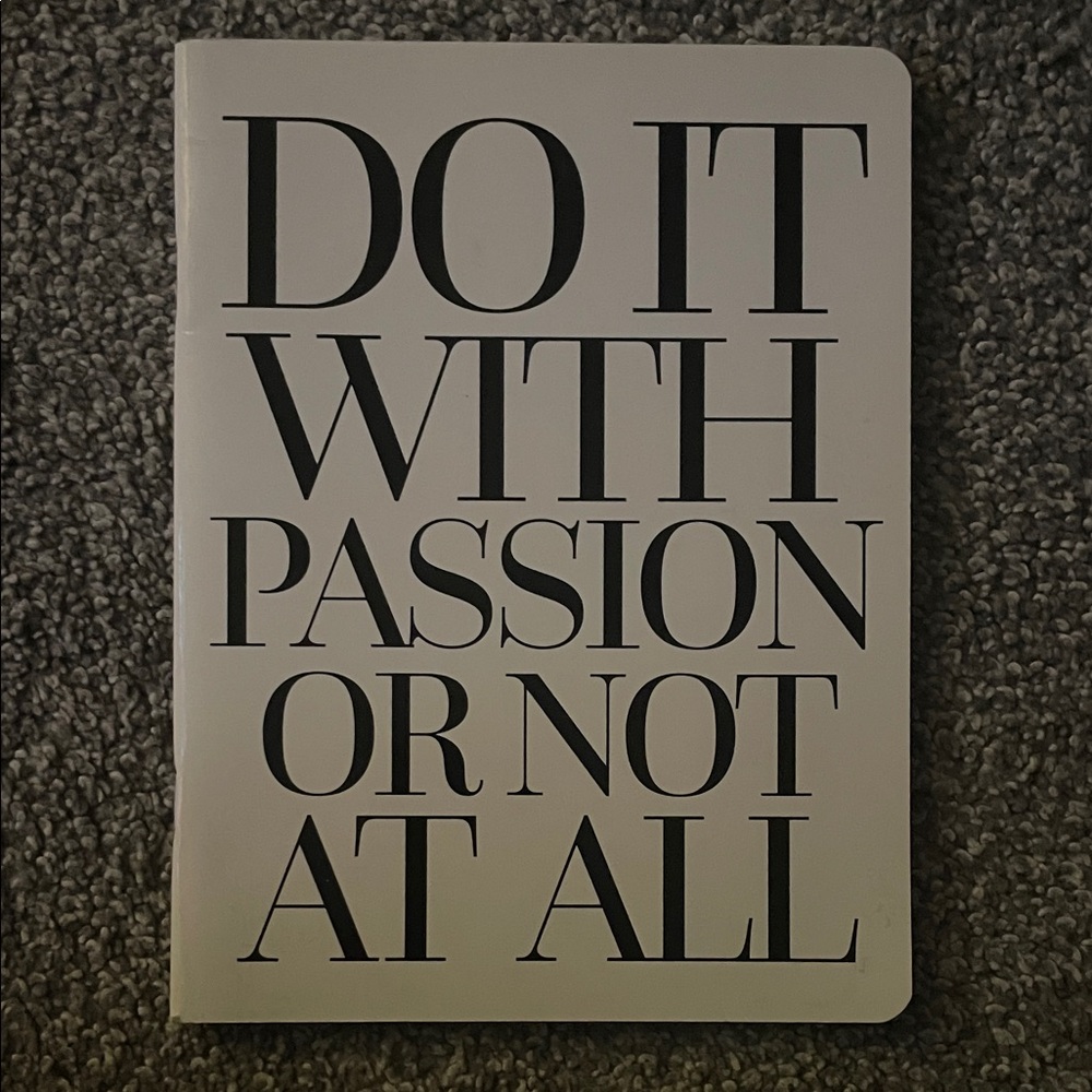 Motivational Notebook - Black Text on White Cover
